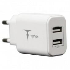 Зарядний пристрій T-PHOX Pocket 2.1A Dual USB (White) (Pocket Charger)