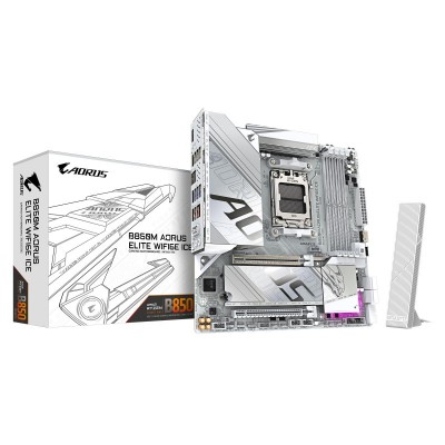 Материнська плата GIGABYTE B850M AORUS ELITE WF6E ICE sAM5 B850 4xDDR5 M.2 Wi-Fi BT mATX Материнська плата GIGABYTE B850M AORUS ELITE WF6E ICE sAM5 B850 4xDDR5 M.2 Wi-Fi BT mATX