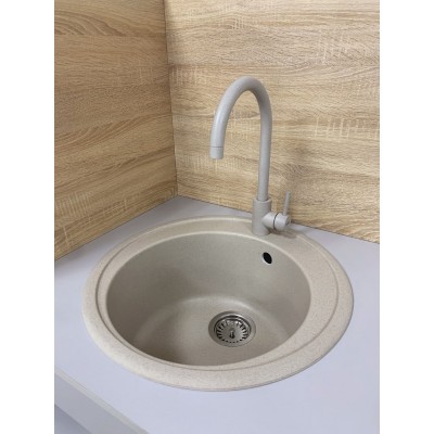 Мийка кухонна Adamant Sun, штучний камінь, кругла, без крила, 510x200мм, чаша - 1, врізна, Avena Мийка кухонна Adamant Sun, штучний камінь, кругла, без крила, 510x200мм, чаша - 1, врізна, Avena