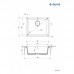 Мийка кухонна Deante Corda, граніт, прямокутник, без крила, 550х460х204мм, чаша - 1, накладна, металічний графіт