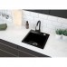 Мийка кухонна Deante Zorba, граніт, квадрат, без крила, 440х440х184мм, чаша - 1, накладна, чорний