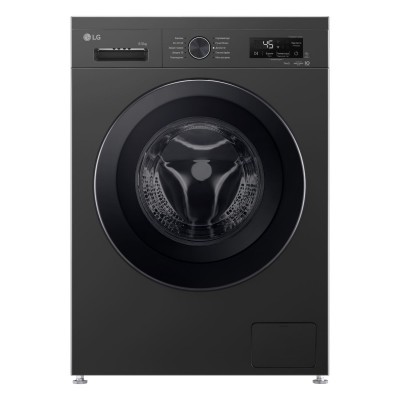 Пральна машина LG фронтальна, 6.5кг, 1200, В, 44см, дисплей, пара, інвертор, чорний