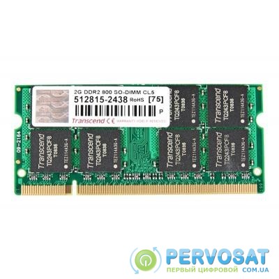 Модуль памяти для ноутбука SoDIMM DDR2 2GB 800 MHz Transcend (JM800QSU-2G)