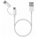 Дата кабель USB 2.0 AM to Micro 5P + Type-C 0.3m White Xiaomi (383655)