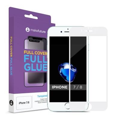 Скло захисне MakeFuture для Apple iPhone 7/8 White Full Cover Full Glue (MGF-AI7/8W)
