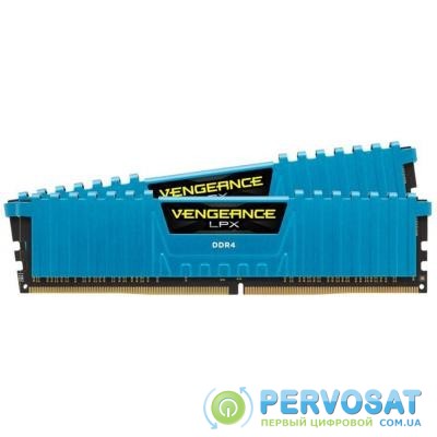 Модуль памяти для компьютера DDR4 16GB (2x8GB) 3000 MHz Vengeance LPX Blue CORSAIR (CMK16GX4M2B3000C15B)