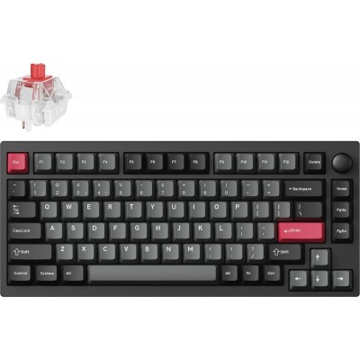 Клавіатура механічна Lemokey  P1 Pro 84Key, Keychron Super Red, WL/BT/USB-A, QMK/VIA, Hot-Swap, EN/UKR, RGB,  Knob, Carbon Black