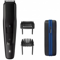Тример Philips Beardtrimmer series 5000, для бороди і вусів, мережа+акум., насадок-2, чохол, сталь, чорний Тример Philips Beardtrimmer series 5000, для бороди і вусів, мережа+акум., насадок-2, чохол, сталь, чорний