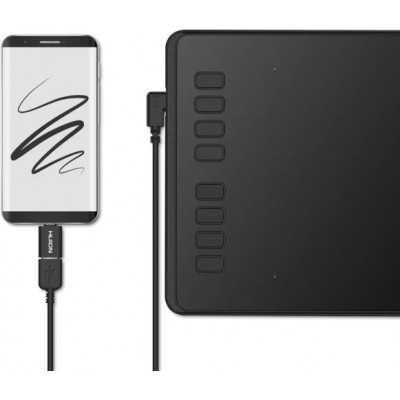 Графічний планшет Huion 8.7"x5.4" H950P, microUSB, чорний Графічний планшет Huion 8.7"x5.4" H950P, microUSB, чорний