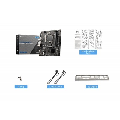 Материнcька плата MSI PRO H610M-G DDR4 s1700 H610 2xDDR4 M.2 HDMI DP D-Sub mATX Материнcька плата MSI PRO H610M-G DDR4 s1700 H610 2xDDR4 M.2 HDMI DP D-Sub mATX