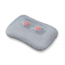 Масажна подушка Beurer для плечей, шиї, спини та ніг, від мережі, 4 головки шиацу, підігрів, сірий