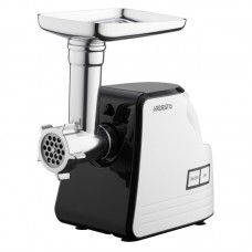 М'ясорубка Ardesto, 2300Вт, продук.-2.2кг/хв, 4 решітки + для ковб., кеббе, насадка для томатів, пластик, біло-чорний