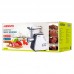 М'ясорубка Ardesto, 2300Вт, продук.-2.2кг/хв, 4 решітки + для ковб., кеббе, насадка для томатів, пластик, біло-чорний