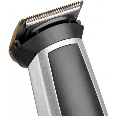 Набір для стрижки Babyliss, для бороди, вусів, голови, носа і тіла, акум., вібраційний мотор, насадок-8, чохол, сталь, сірий