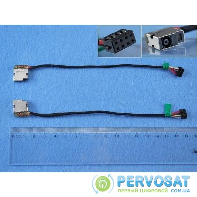 Разъем питания ноутбука с кабелем для HP PJ582 (4.5mm x 3.0mm + center pin), 8-pin, универсальный (A49060)