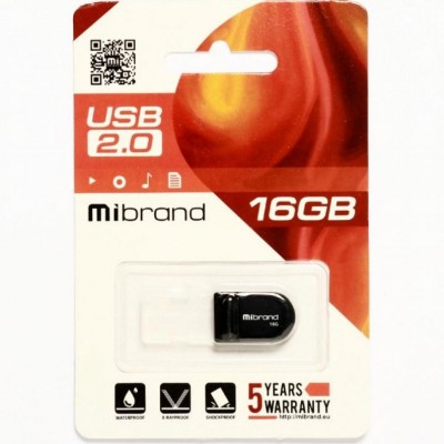 USB флеш накопитель Mibrand 16GB Scorpio Black USB 2.0 (MI2.0/SC16M3B)