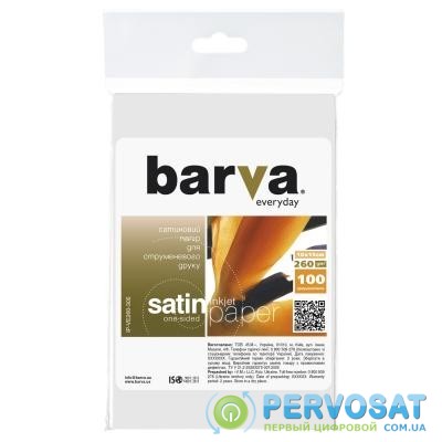 Бумага BARVA 10x15, 260g/m2, Everyday, Satin, 100с (IP-VE260-305)