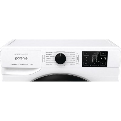 Пральна машина Gorenje фронтальна, 8кг, 1400, A+++, 46,5см, дисплей, пара, інвертор, білий