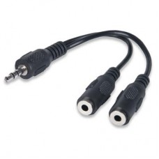 Кабель мультимедійний подовжувач Jack 3.5mm папа/2xJack 3.5mm мама Manhattan (393942)